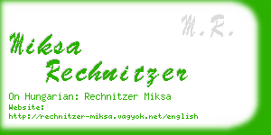 miksa rechnitzer business card